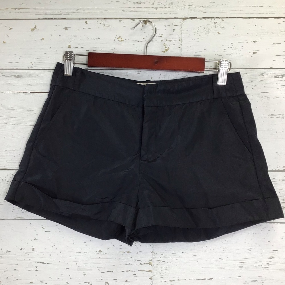 Boy Band of Outsiders Nylon Black Cuffed High Waisted Shorts Size 2 Black‌‌‌‌